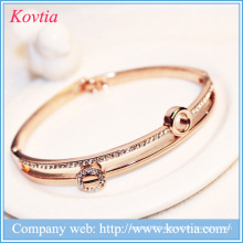 2016 rhinestone wholesale gold filled crystal arm bracelet wire bangle love charm bracelet